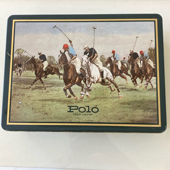 Polo Ralph Lauren Other - Vintage Polo Ralph Lauren Hinged Tin Box - Polo Match Art - Made in England